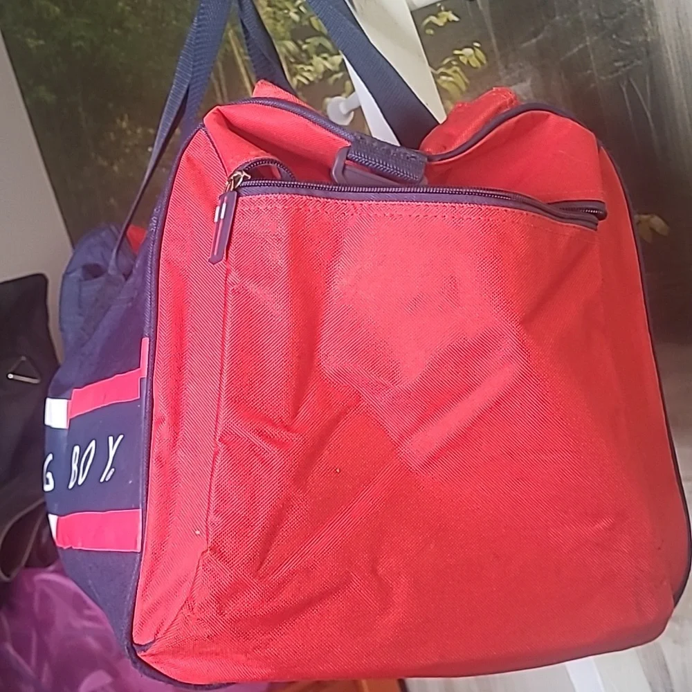 Bugle Boy Mens Retro red blue travel sporty Retro vintage duffle bag